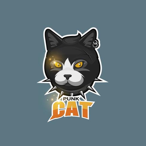 Punk cat logo vector