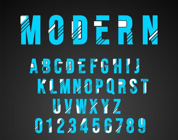 Alphabet font modern design vector