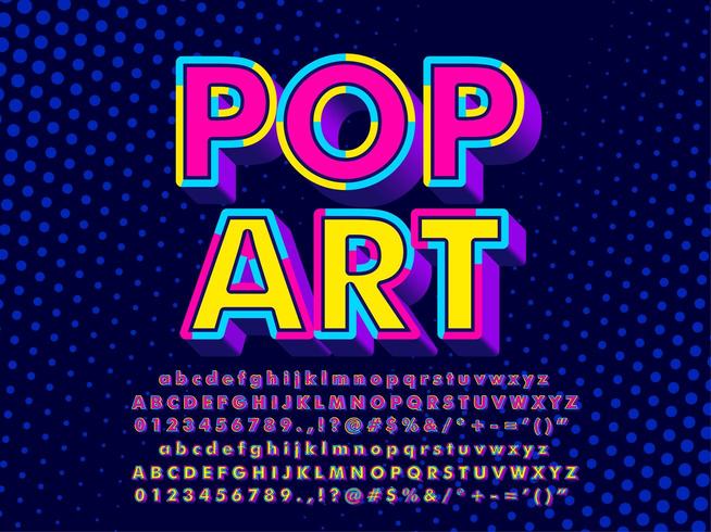 Efecto de texto 3D Pop Art vector