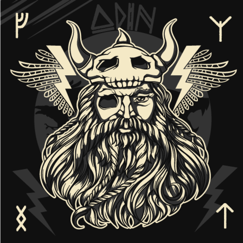 The Norse God Odin  vector