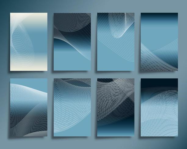 Abstract line waves with gradient background design vector