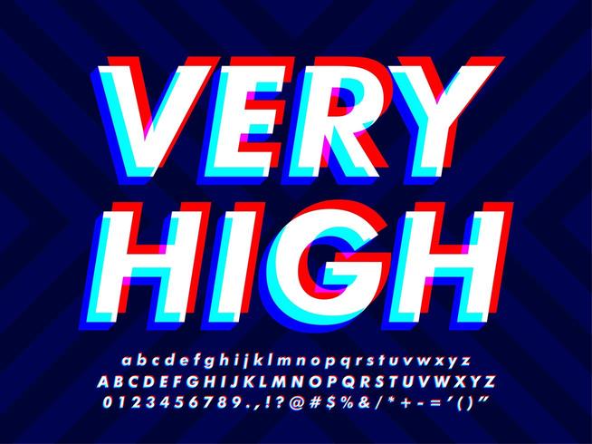 3d Modern Glitch Text Effect vector