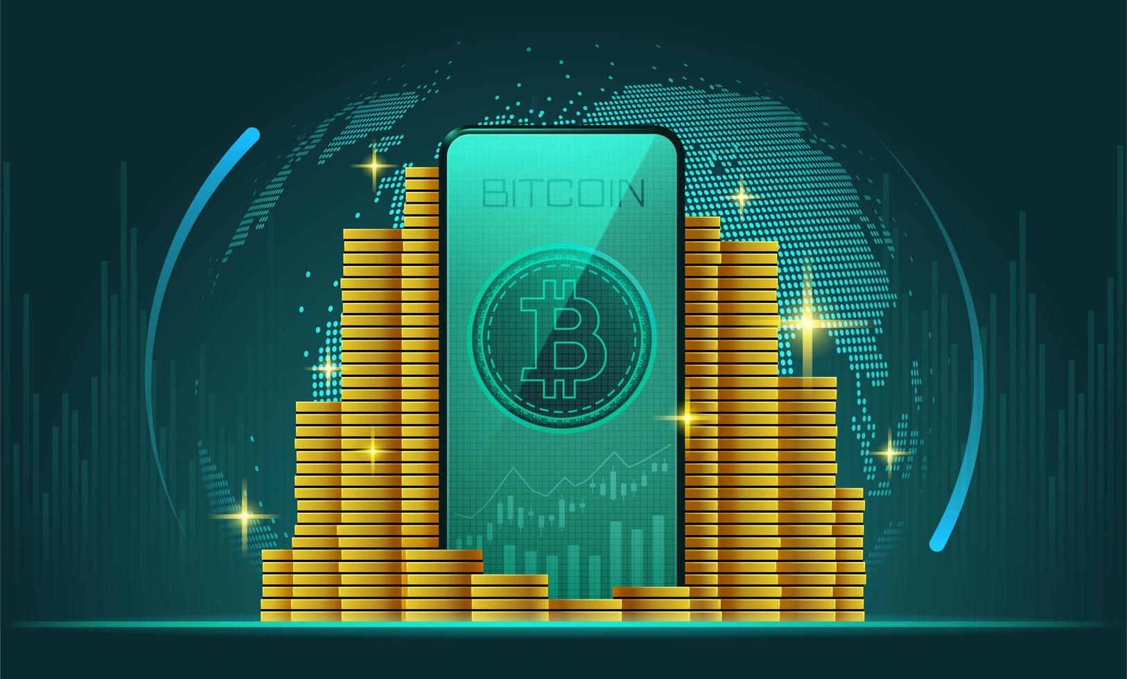 Cryptocurrency graphic background 683469 Vector Art at Vecteezy