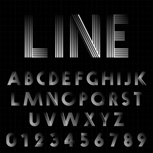 Line design font template vector