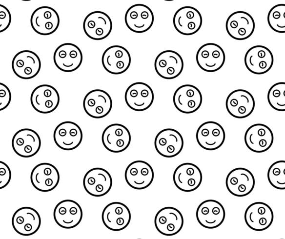 Smiling emoticons pattern vector