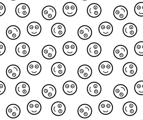 Smiling emoticons pattern vector