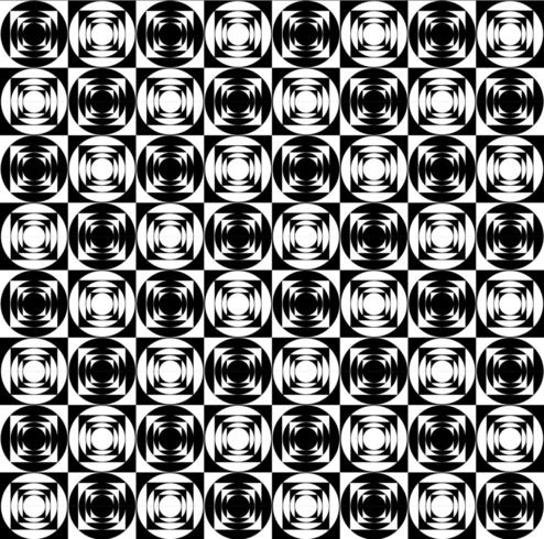 Black and white geometric op art pattern vector