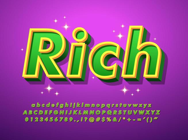 Fancy Green Font With Purple Background vector