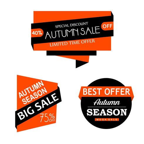 Beautiful Watercolor Autumn Labels Collection vector