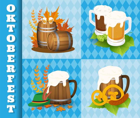 Oktoberfest Beer Festival Icons and Symbols vector