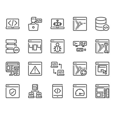 Programming icon set vector