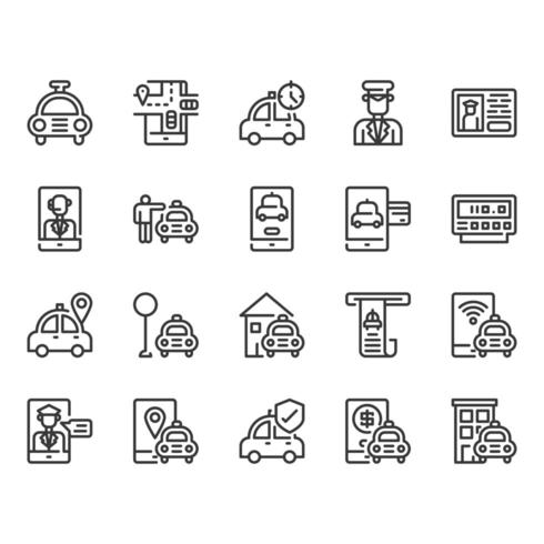 Taxi and Delivery Service icon set vector