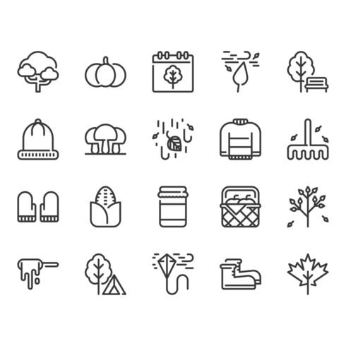 Autumn icon set vector