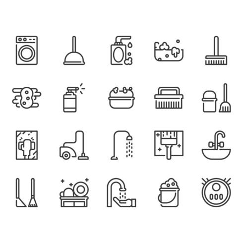 Cleaning icon set vector