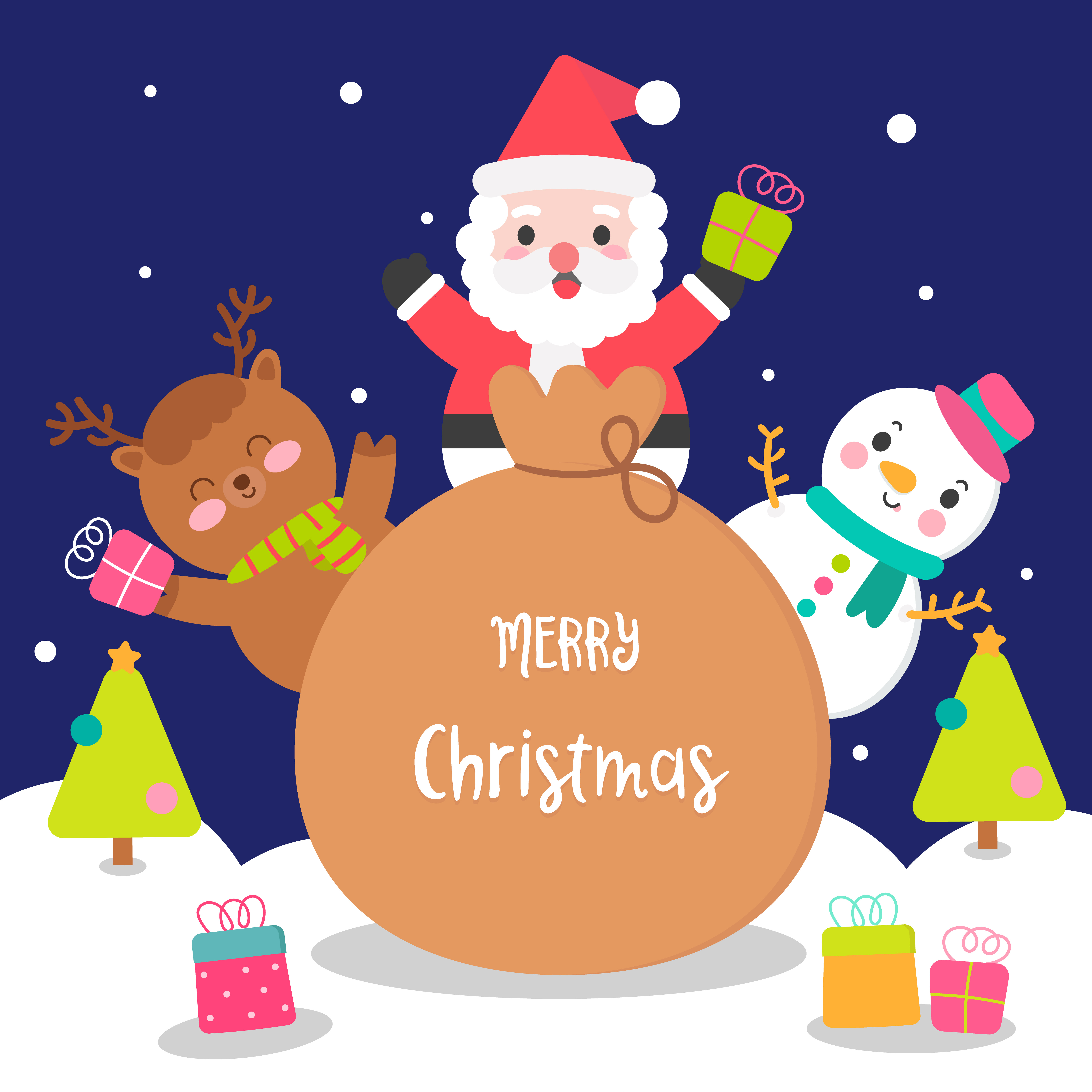 Conjunto de caracteres de dibujos animados de Navidad Santa Claus muñeco de nieve renos 683866 Vector en Vecteezy Conjunto de caracteres de dibujos animados de Navidad Santa Claus muñeco de nieve renos 683866 Vector en Vecteezy