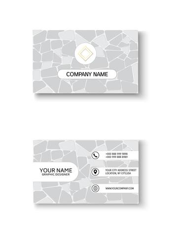 Elegant business card template with stone pattern vector