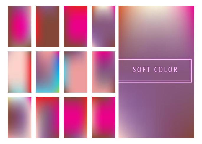 Set of soft color gradients background vector