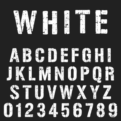 Stencil alphabet font template vector