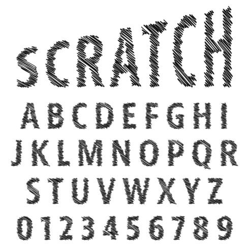 Sketch alphabet font template vector