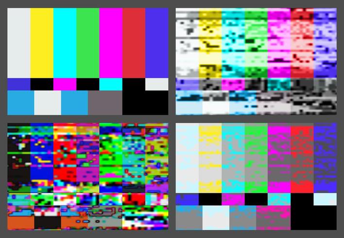 No signal TV test pattern background set. vector