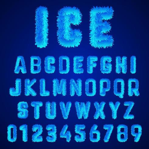 Ice font alphabet template vector