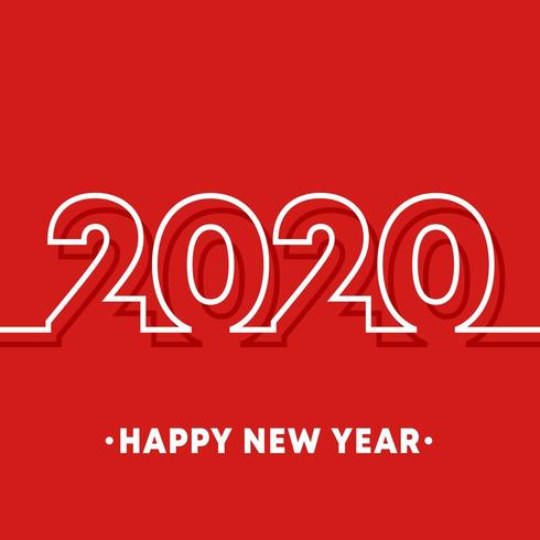 2020 Happy New Year template.  vector