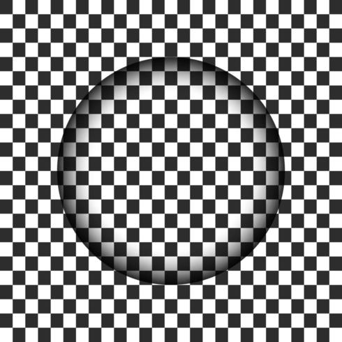 Transparent circle hole with blurred edge. Vector illustration