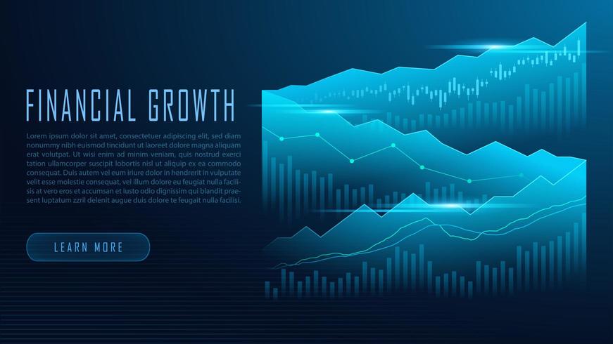 Gráfico bursátil o forex en concepto gráfico vector