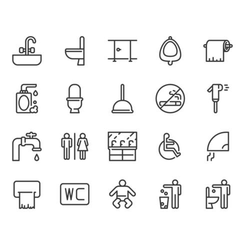 Restroom icon set vector