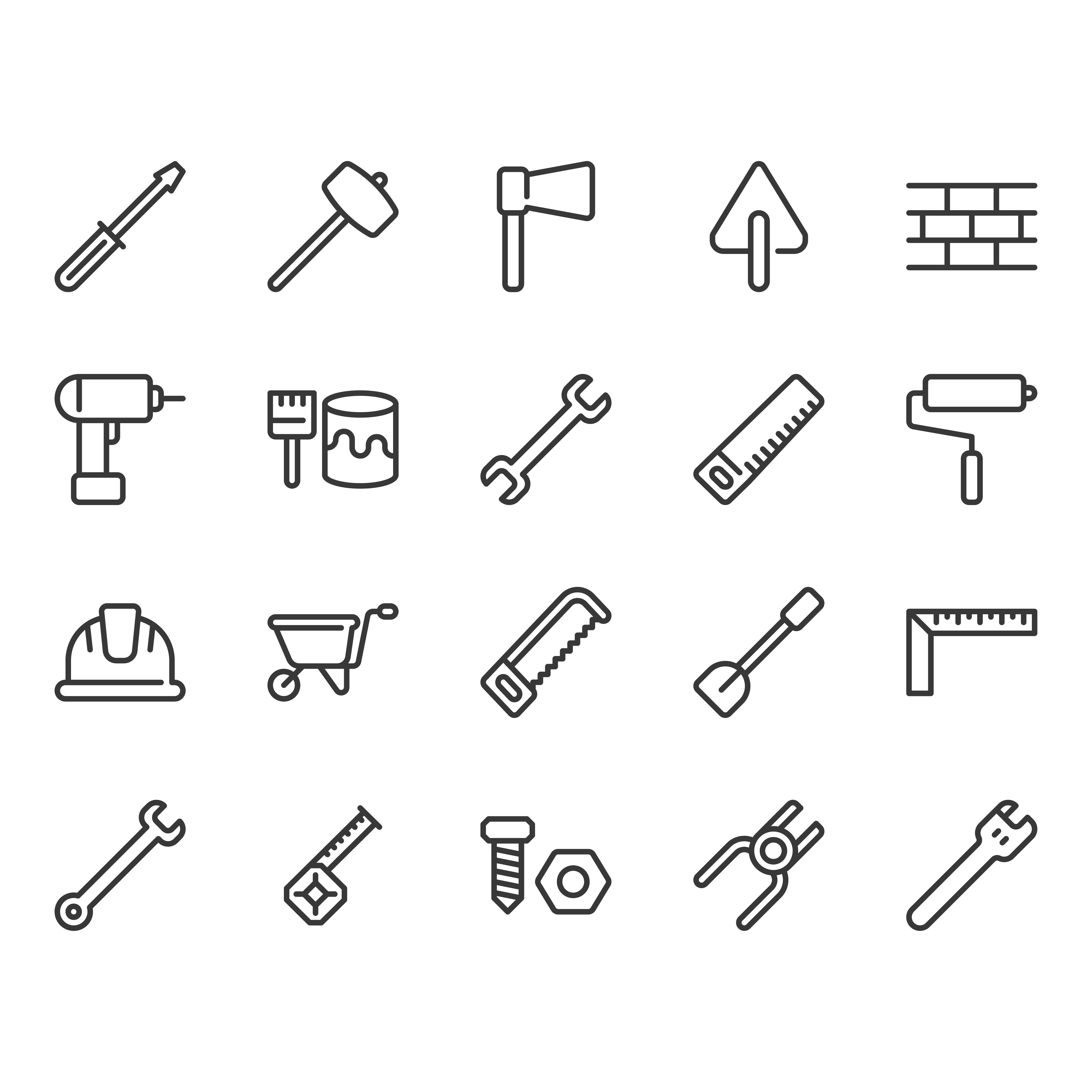 Construction tools related icon set 683998 Vector Art at Vecteezy