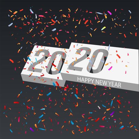 2020 feliz año nuevo 3D vector