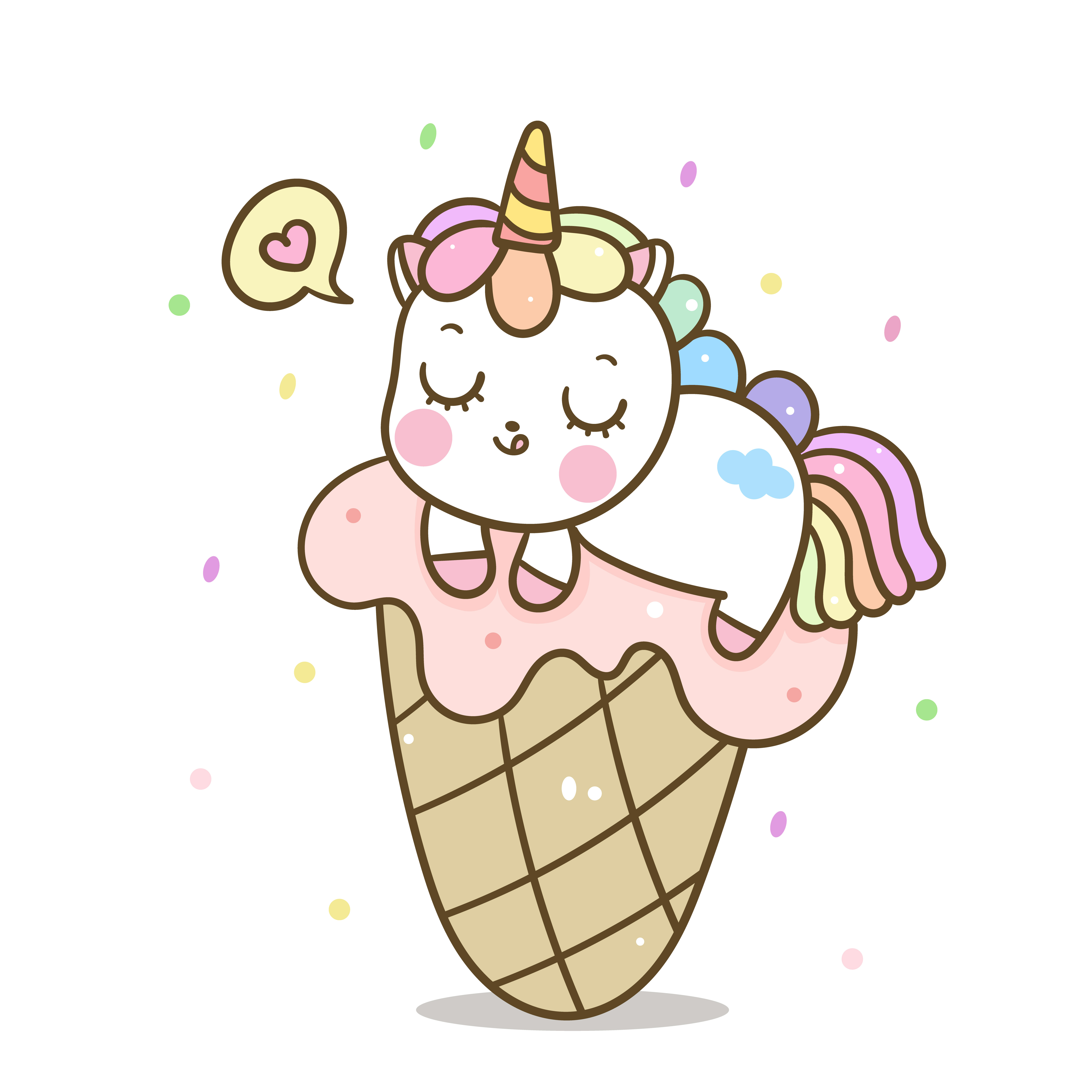 Kawaii Unicorn Cute Animal Drawings ~ Rainbow Alicorn 💖💛💚💙💜 . . . # ...