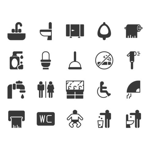 Restroom icon set vector