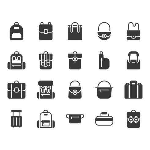 Bag icon set vector