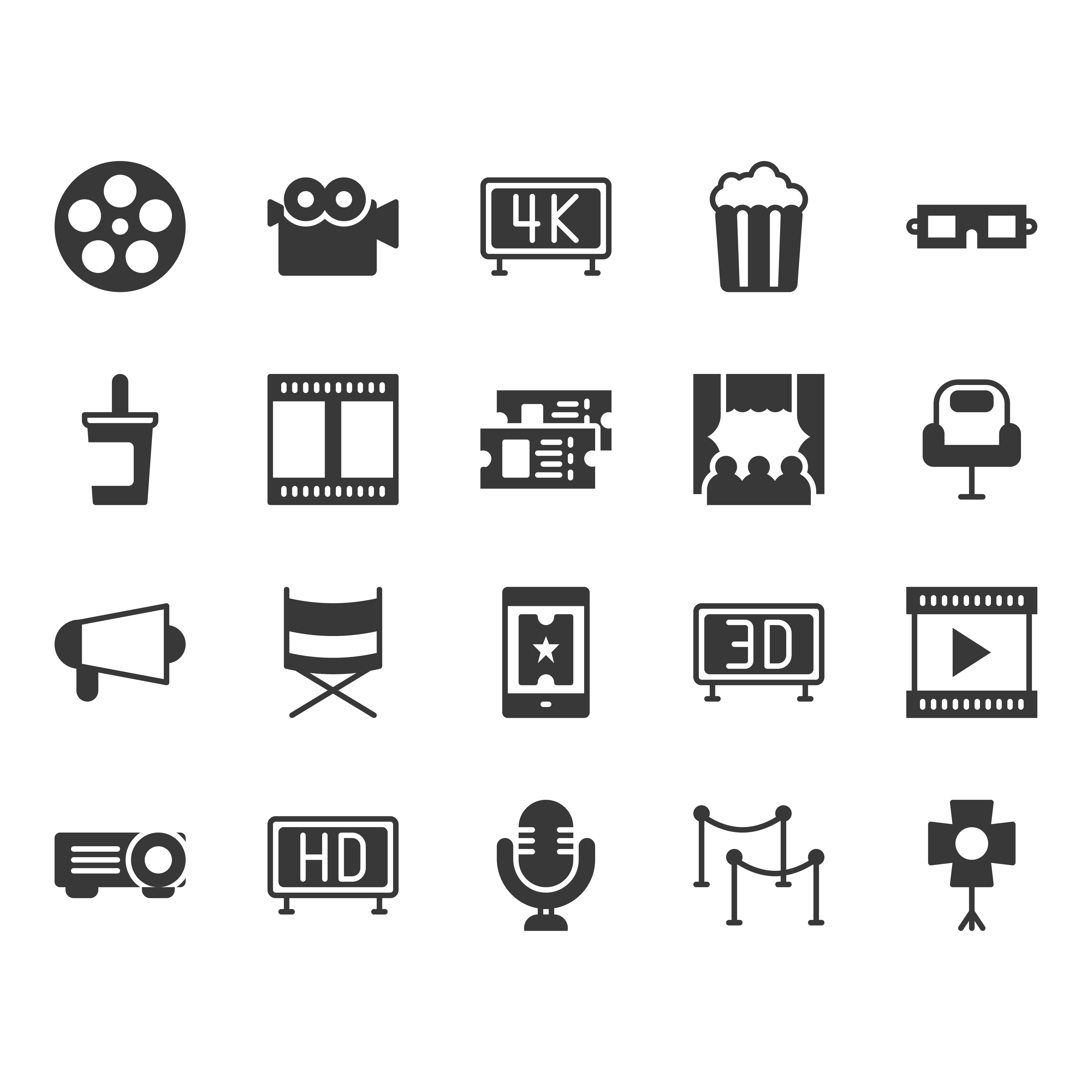 Cinema icon set 684045 Vector Art at Vecteezy