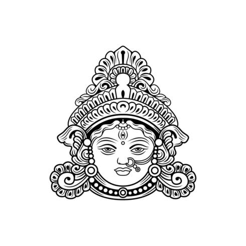 Durga Maa Face Decorative illustration vector