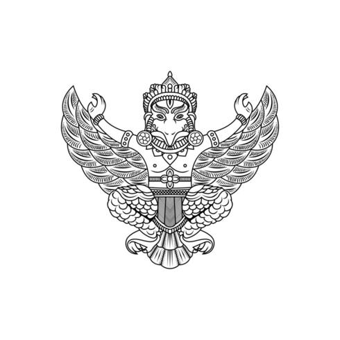 garuda buddha illustration vector drawing
