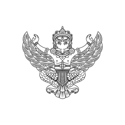 garuda buddha illustration vector drawing