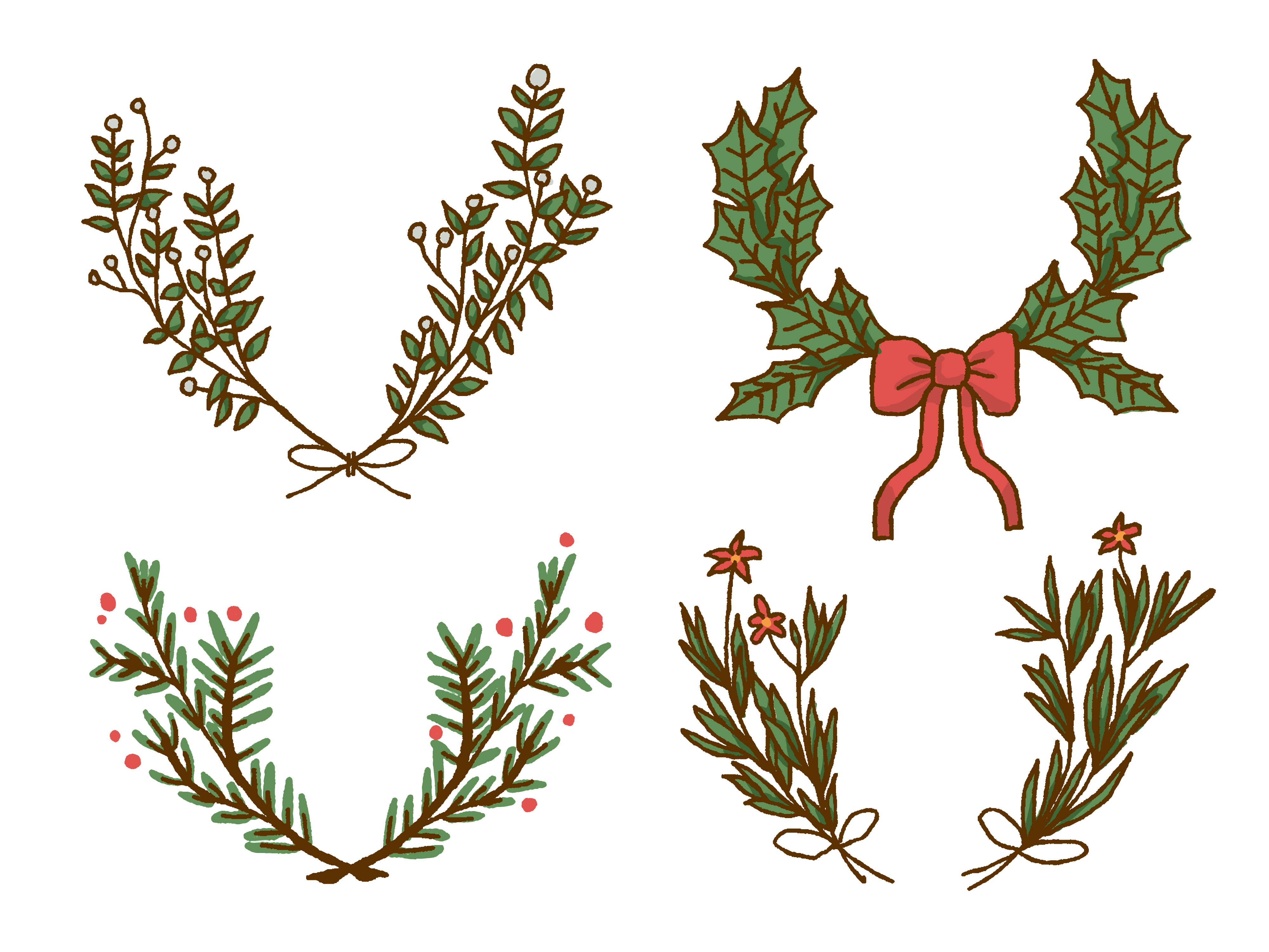 Download Christmas wreath elements premium vector - Download Free ...