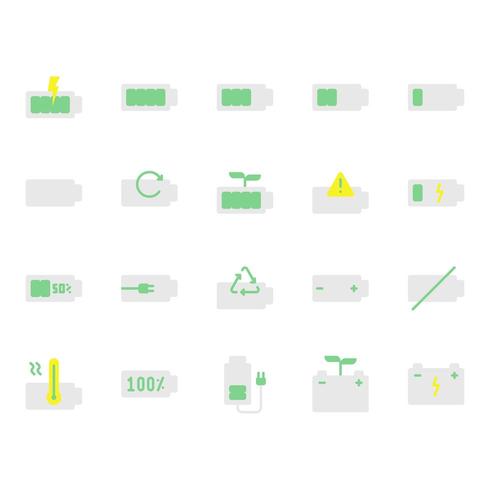 Battery icon set vector