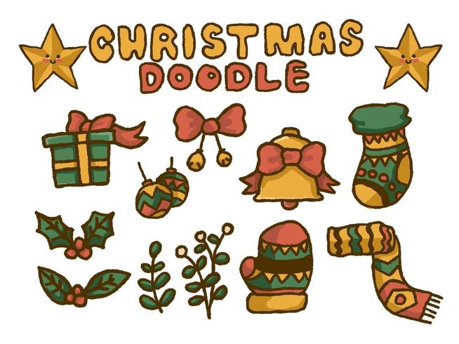 Christmas doodle elements premium vector