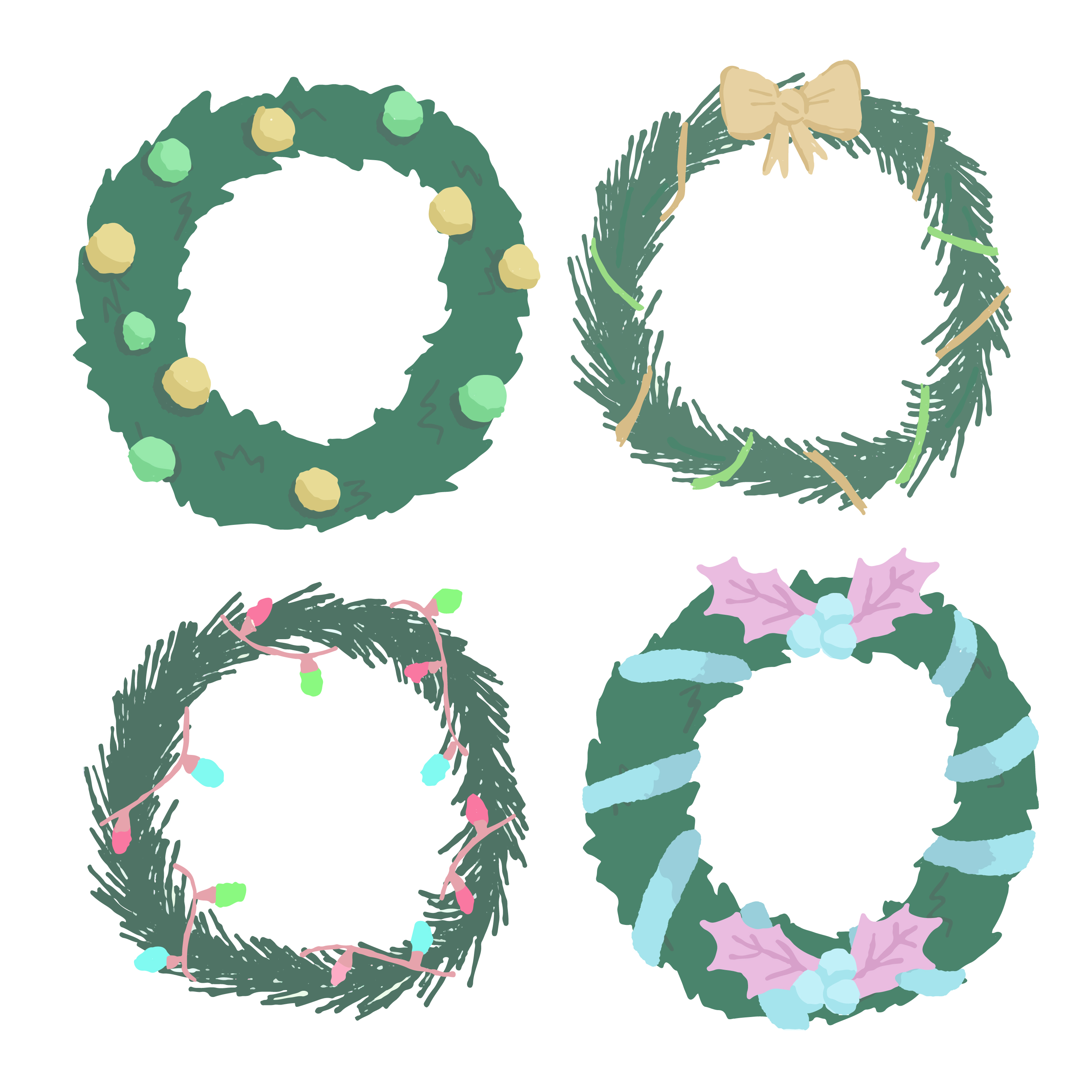 Download Christmas wreath elements premium vector - Download Free ...