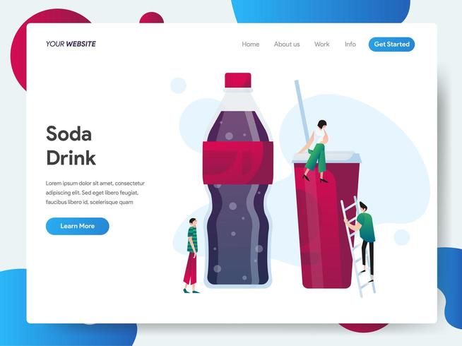 Landing page template of Soda Drink  vector
