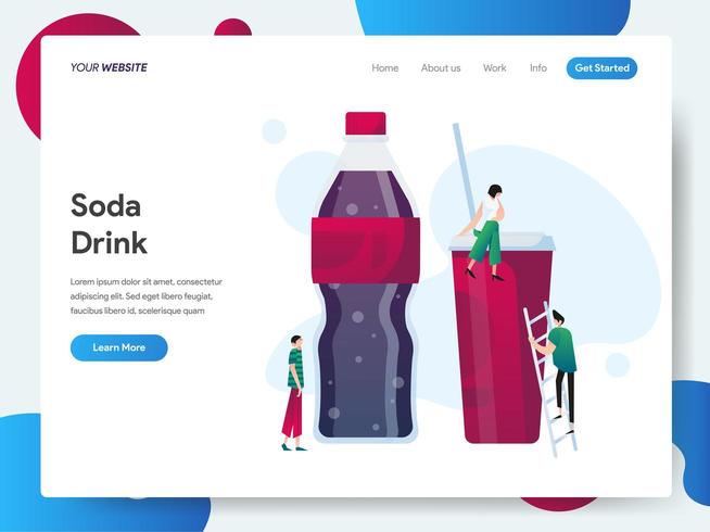 Plantilla de página de destino de Soda Drink vector