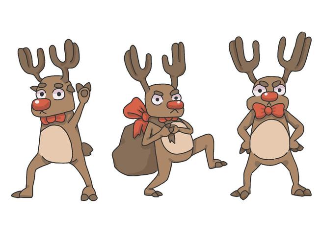 Christmas reindeer holding wooden text signs vector