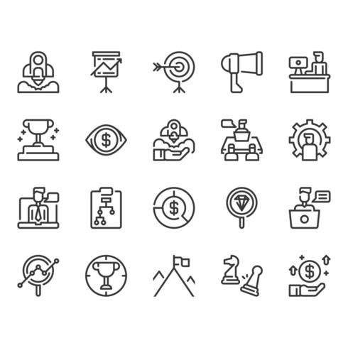 Conjunto de iconos de inicio y negocios vector