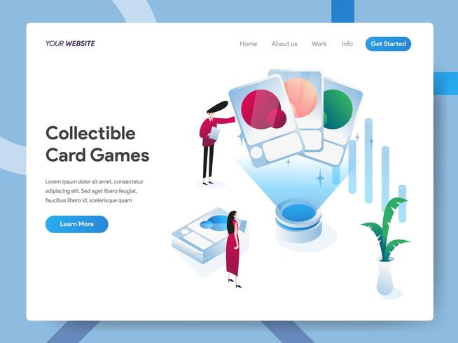 Landing page template of Collectible Card Games  vector