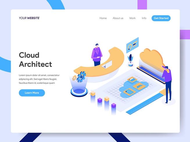 Landing page template of Cloud Architect  vector