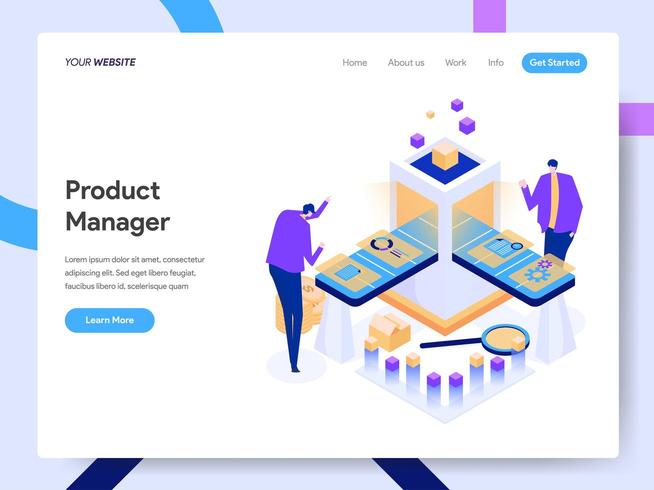 Landing page template of Digital Product Manager vector