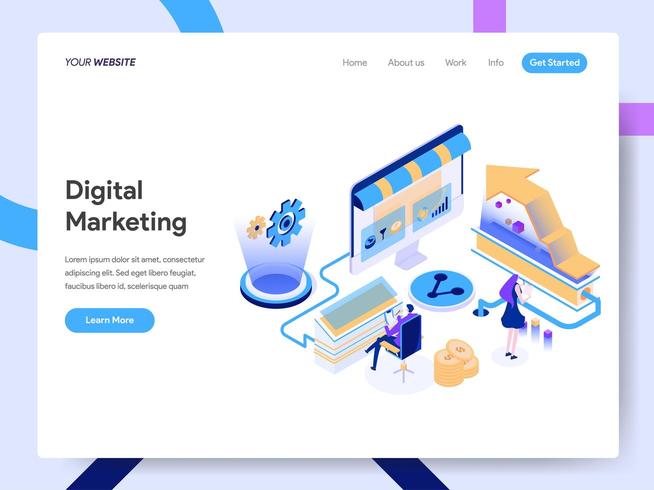 Landing page template of Digital Marketing Consultant  vector